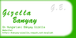 gizella banyay business card